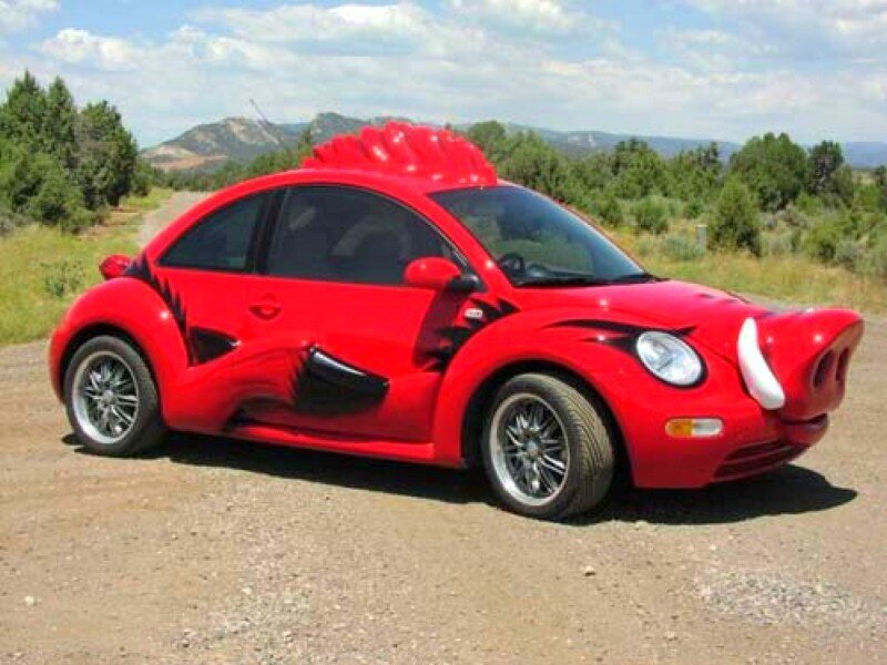 Red custom Beetle car