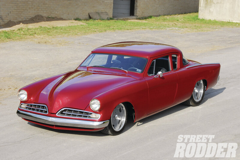 Red Custom Car — Calm, Afternoon, Photograph, Building