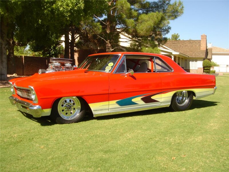 Red Custom Car — Calm, Afternoon, Photograph