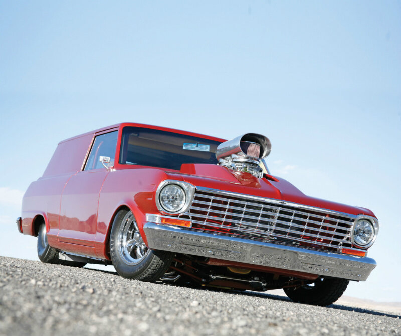 Red Custom Car — Dramatic, Afternoon, Photograph