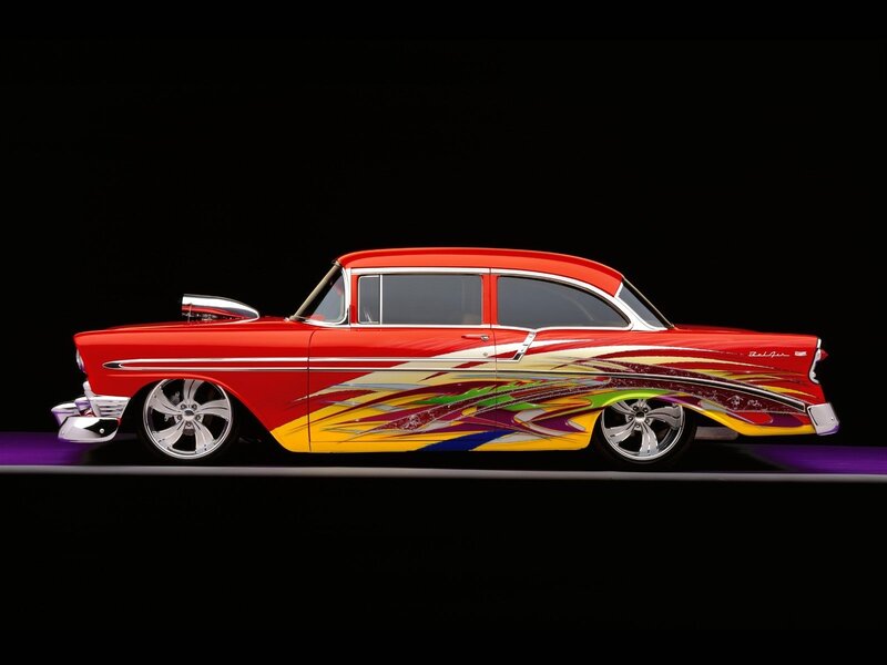 Red Custom Car — Dramatic, Photograph, Flame Decals