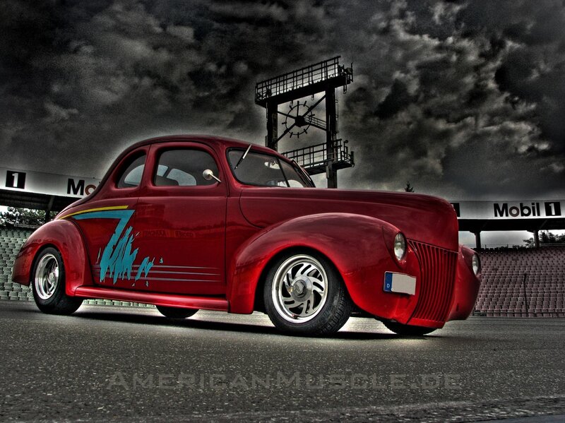 Red Custom Car — Dramatic, Photograph, Race Track
