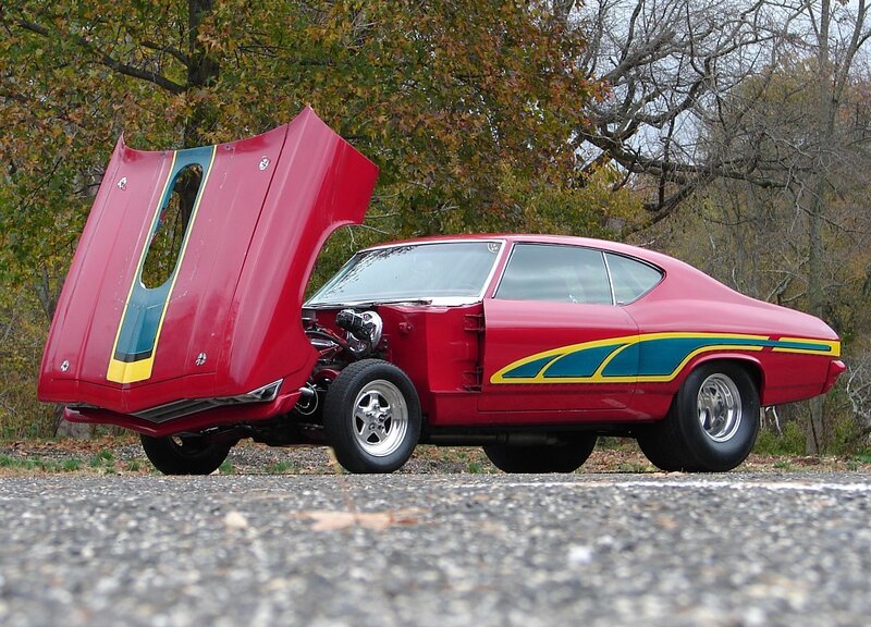 Red Custom Car — Dramatic