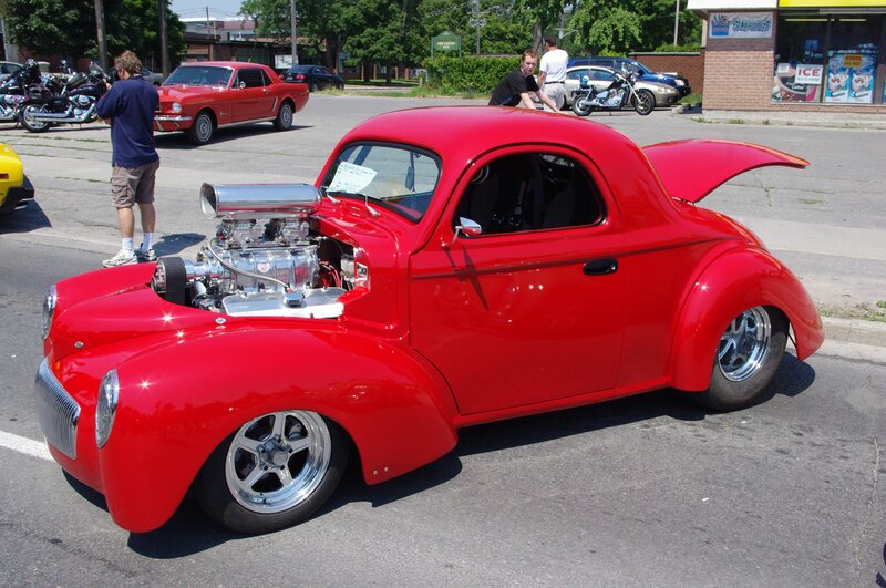 Red Custom Car — Outdoor, Afternoon