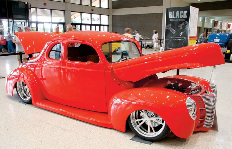 Red Custom Car — Showcase, Afternoon, Photograph