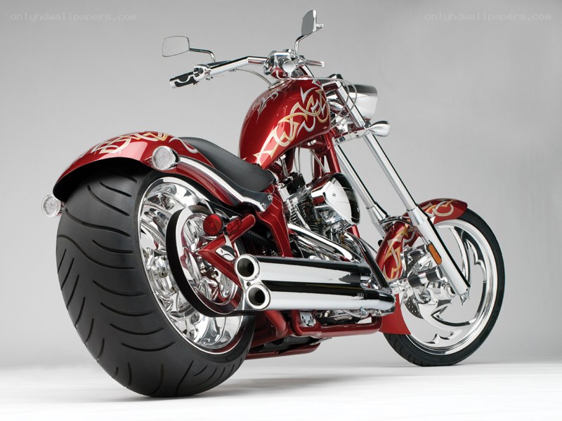red custom chopper motorcycle