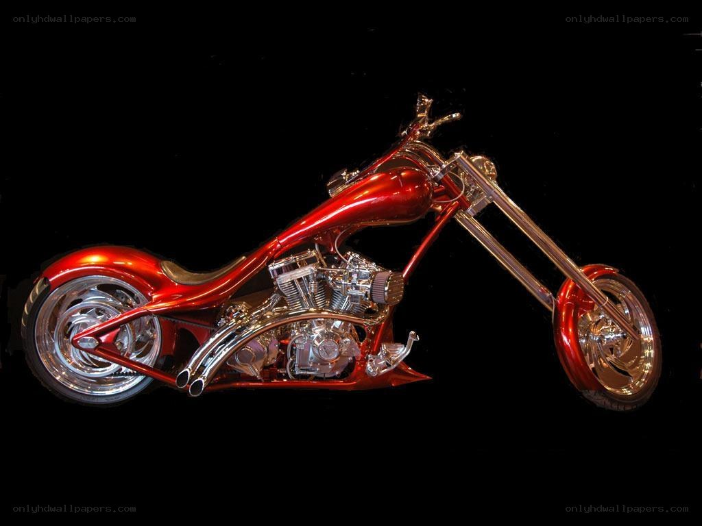 red custom chopper motorcycle