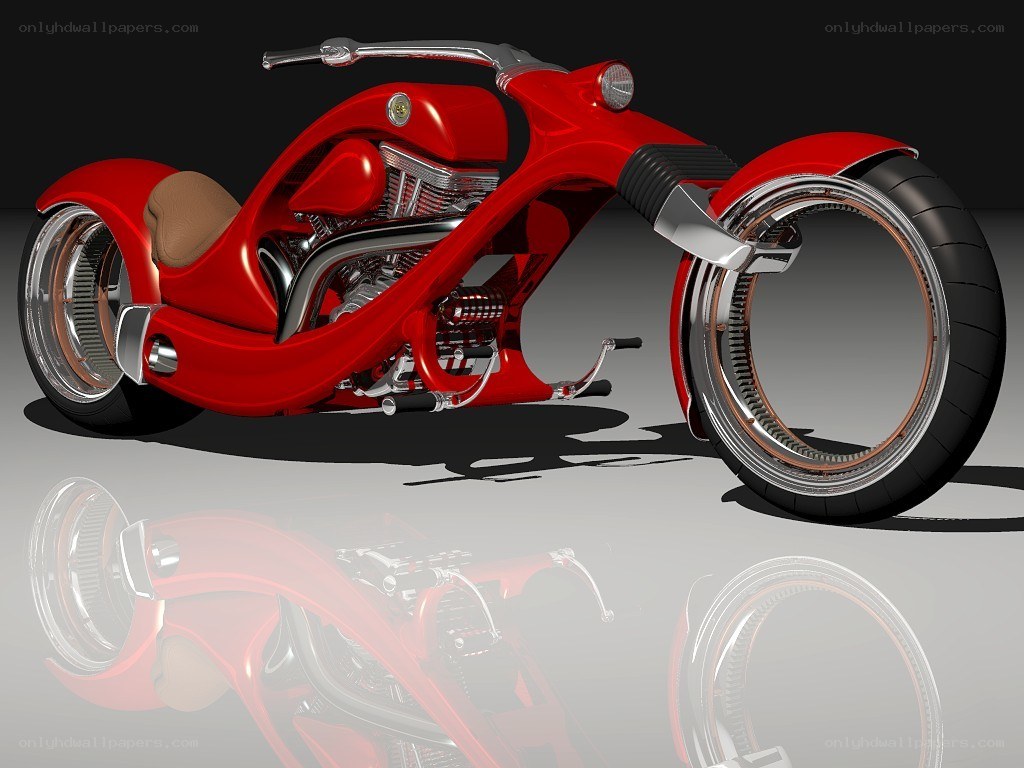red custom chopper motorcycle