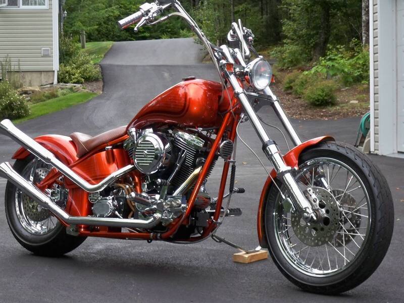 Red Custom Chopper Motorcycle — Calm
