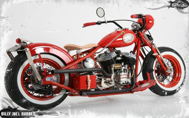 Red Custom Chopper Motorcycle — Classic