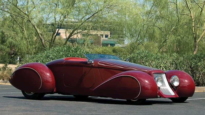 Red custom classic car