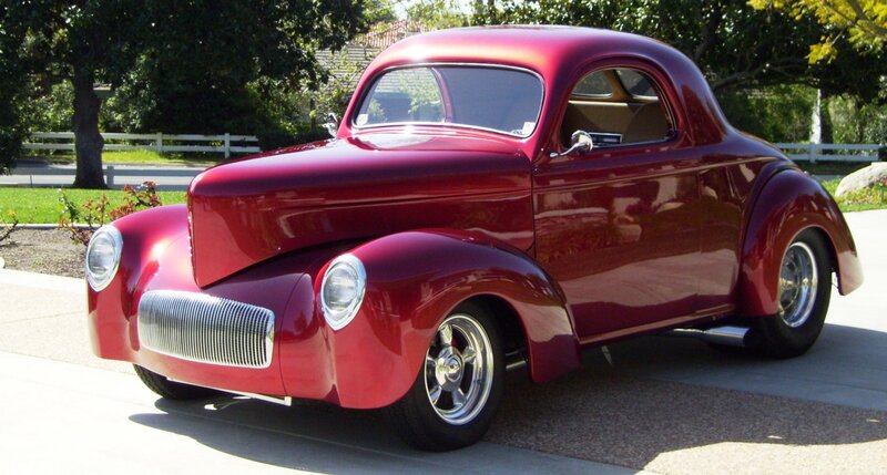 Red Custom Coupe Car — Calm, Afternoon