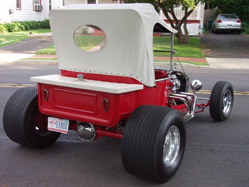 Red Custom Hot Rod — Calm, Afternoon, Photograph, Car, House