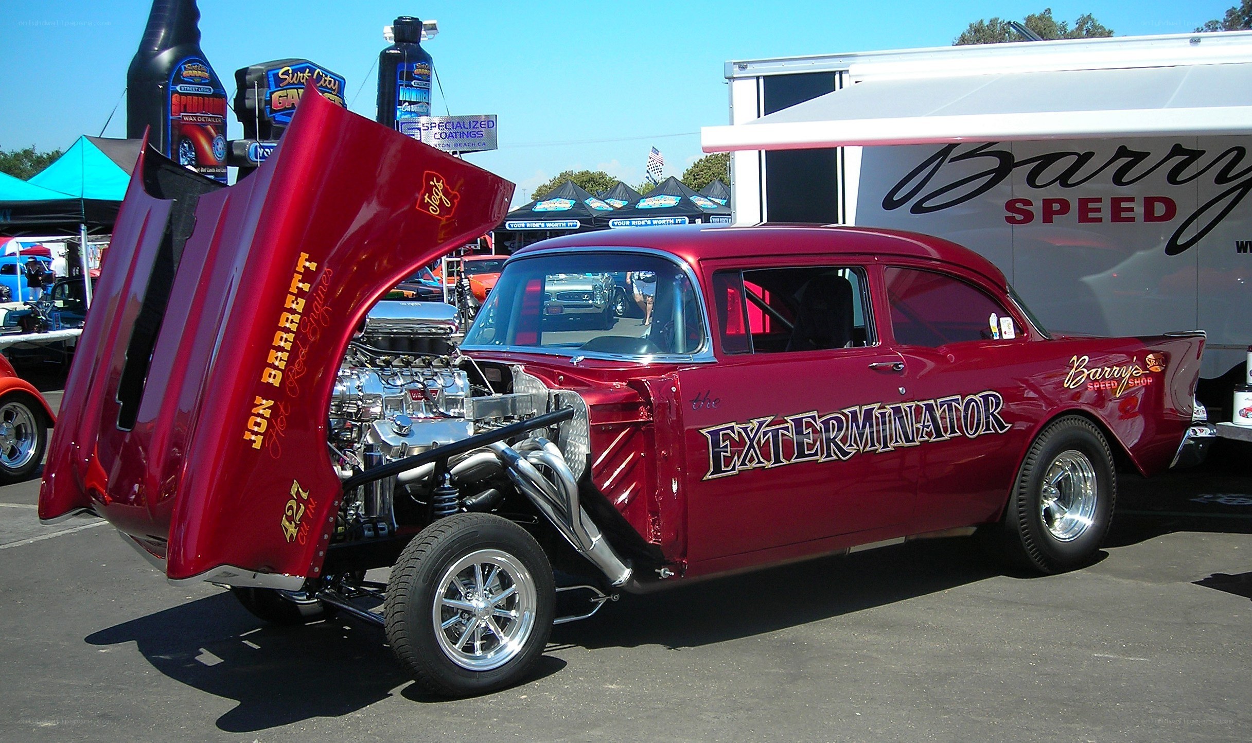Red custom hot rod car