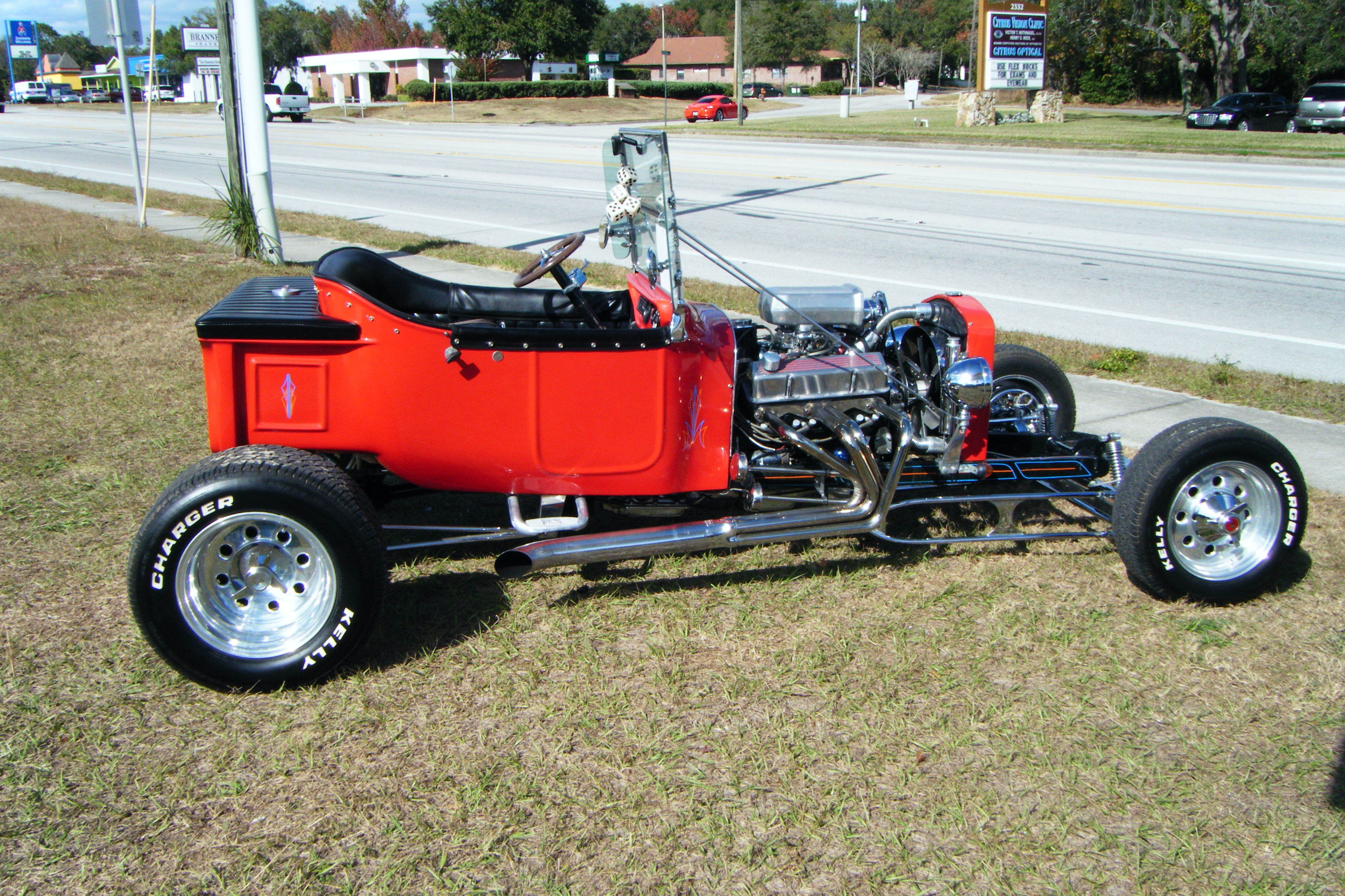Red custom hot rod car