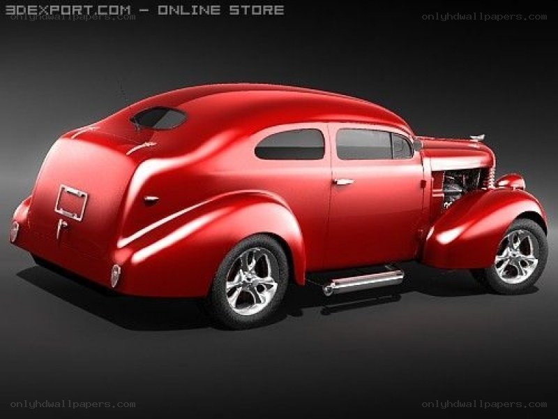 Red custom hot rod car