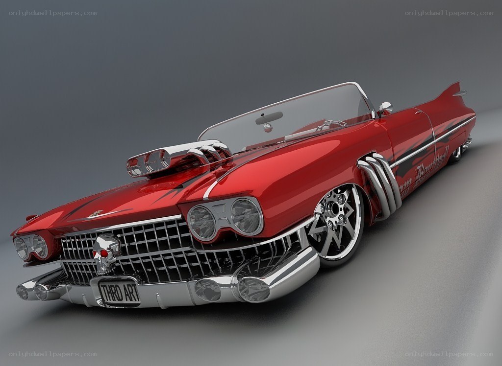 Red custom hot rod car