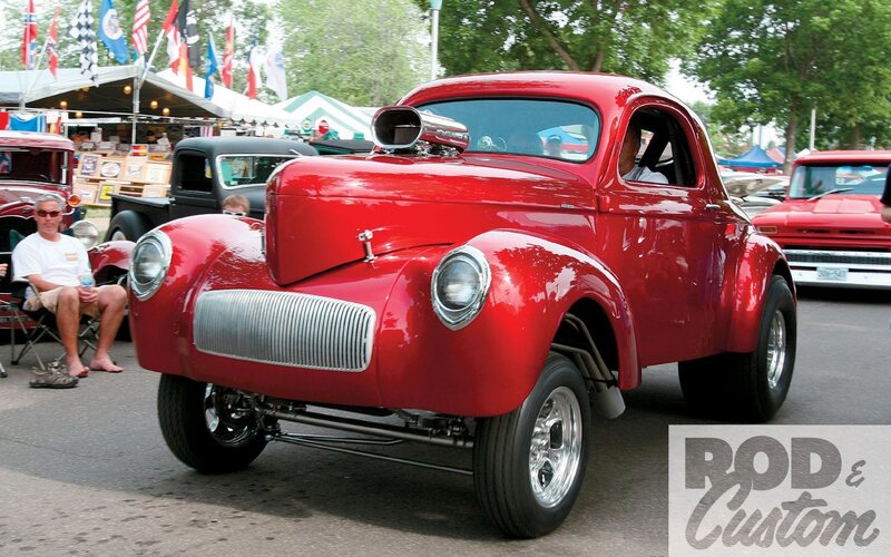 Red custom hot rod car