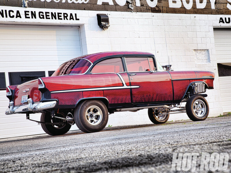 Red Custom Hot Rod Car — Dramatic