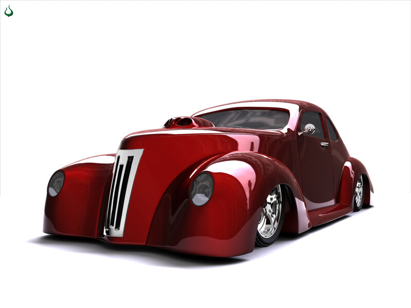 Red Custom Hot Rod — Clean