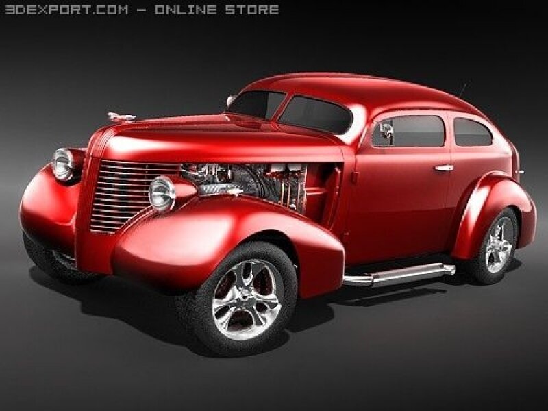 Red Custom Hot Rod — Dramatic, 3d Render