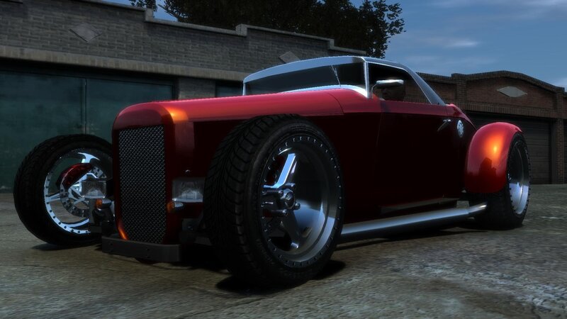 Red Custom Hot Rod — Dramatic, Sunset