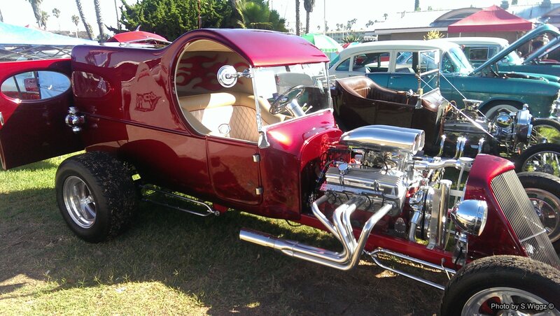 Red Custom Hot Rod — Outdoor, Afternoon, Photograph, Classic Car