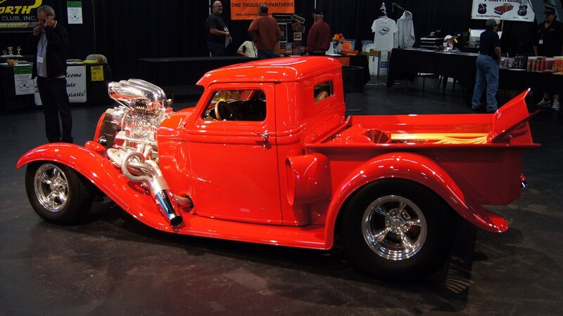 Red Custom Hot Rod Truck — Showroom, Photograph