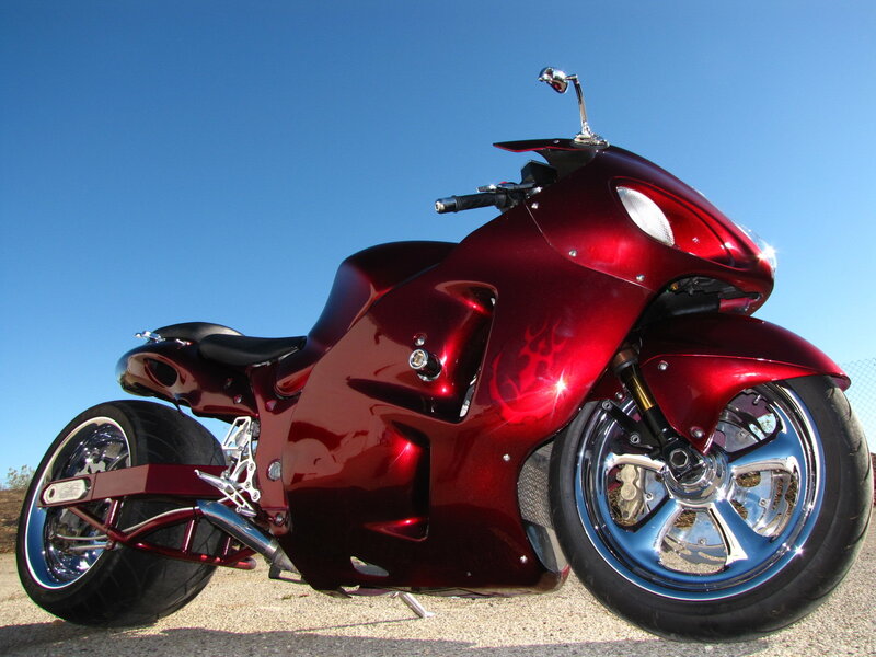 Red custom motorcycle