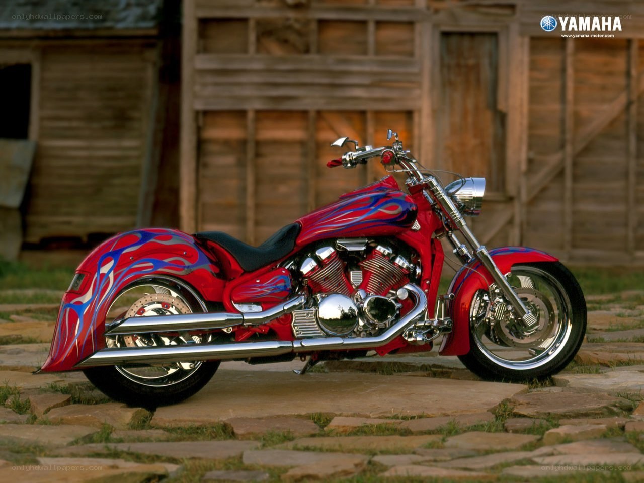 Red custom motorcycle