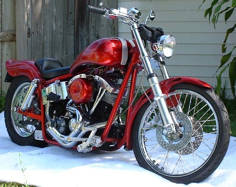 Red Custom Motorcycle — Calm