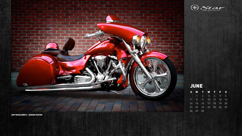 Red Custom Motorcycle — Dramatic, Photograph, Brick Wall, Calendar