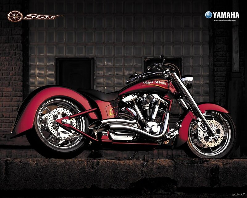 Red Custom Motorcycle — Dramatic, Photograph