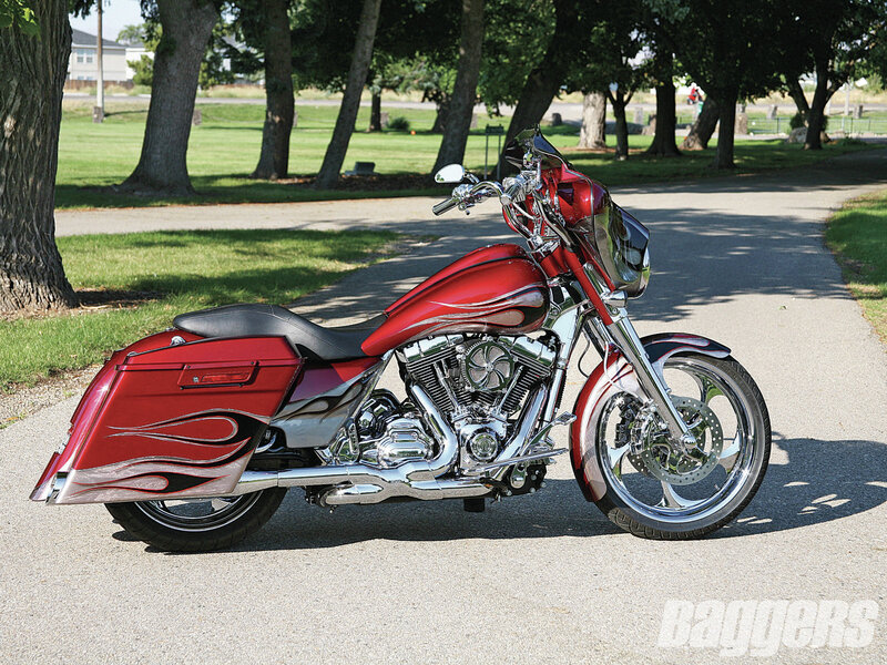 Red Custom Motorcycle — Serene, Afternoon