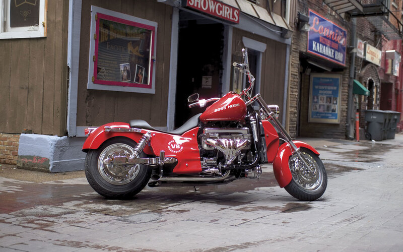 Red Custom Motorcycle — Urban