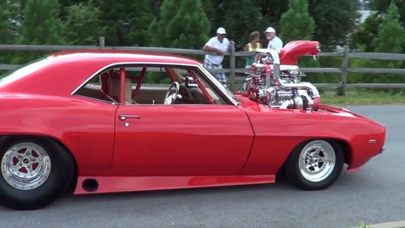 Red Custom Muscle Car — Outdoor, Afternoon