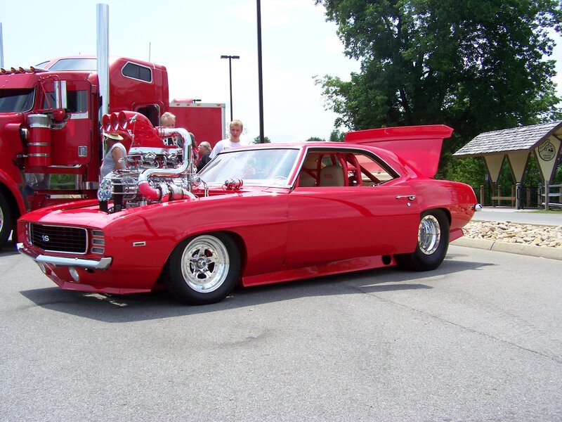 Red Custom Muscle Car — Outdoor