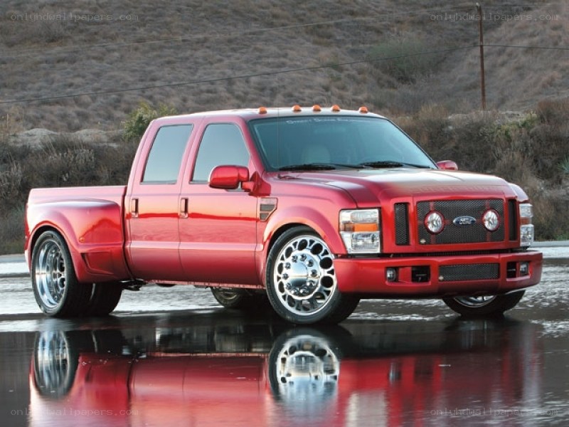 red custom pickup truck
