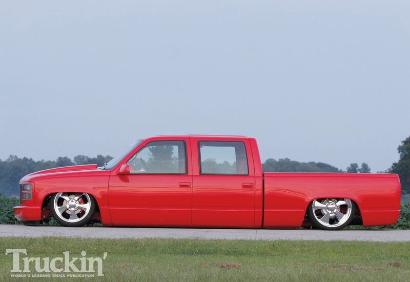 Red Custom Pickup Truck — Calm, Afternoon