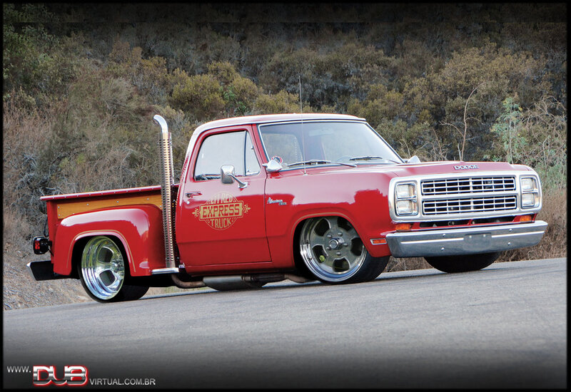 Red Custom Pickup Truck — Dramatic, Afternoon, Photograph, Road