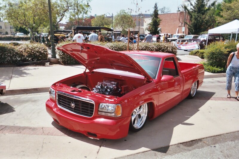 Red Custom Pickup Truck — Outdoor, Afternoon