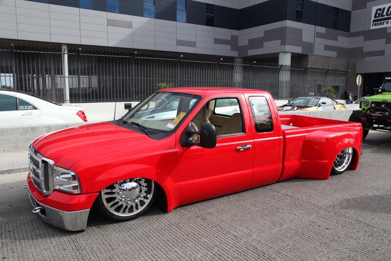 Red Custom Pickup Truck — Showcase, Afternoon, Photograph, Car