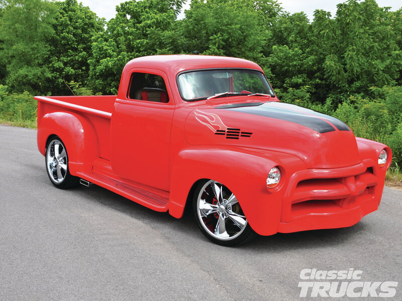 Red Custom Pickup Truck — Showcasing
