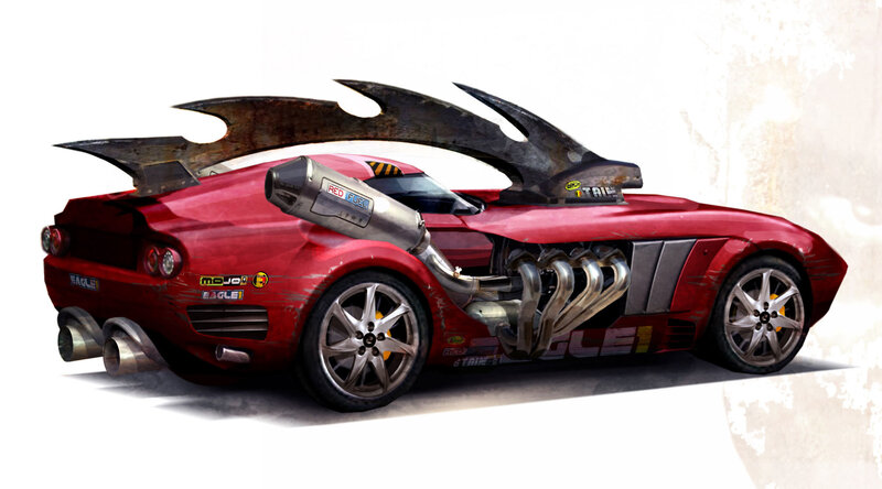 red custom race car