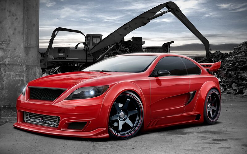 Red custom sports car