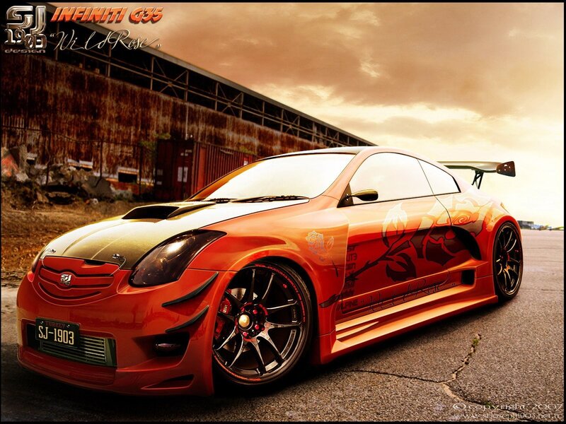 Red Custom Sports Car — Orange