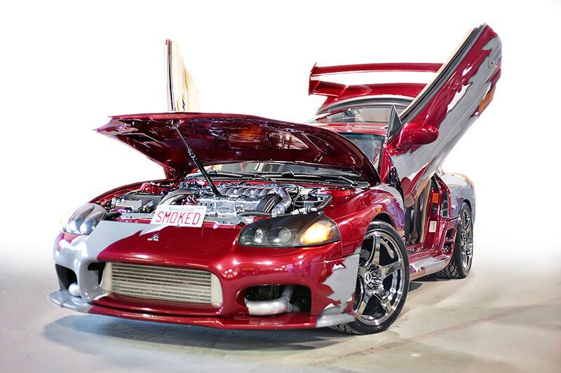 Red custom sports car