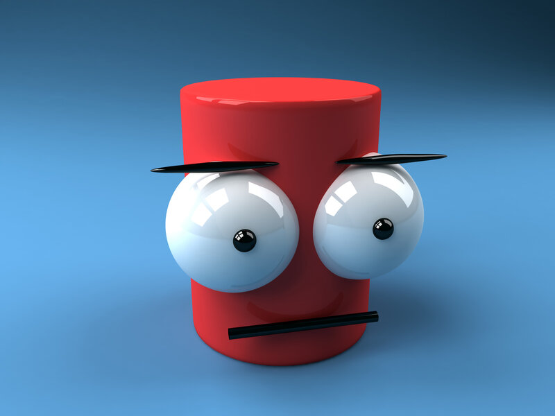 Red Cylinder Character