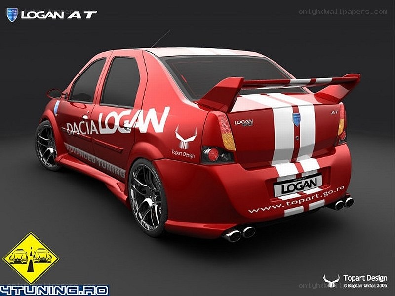 Red Dacia Logan AT tuning