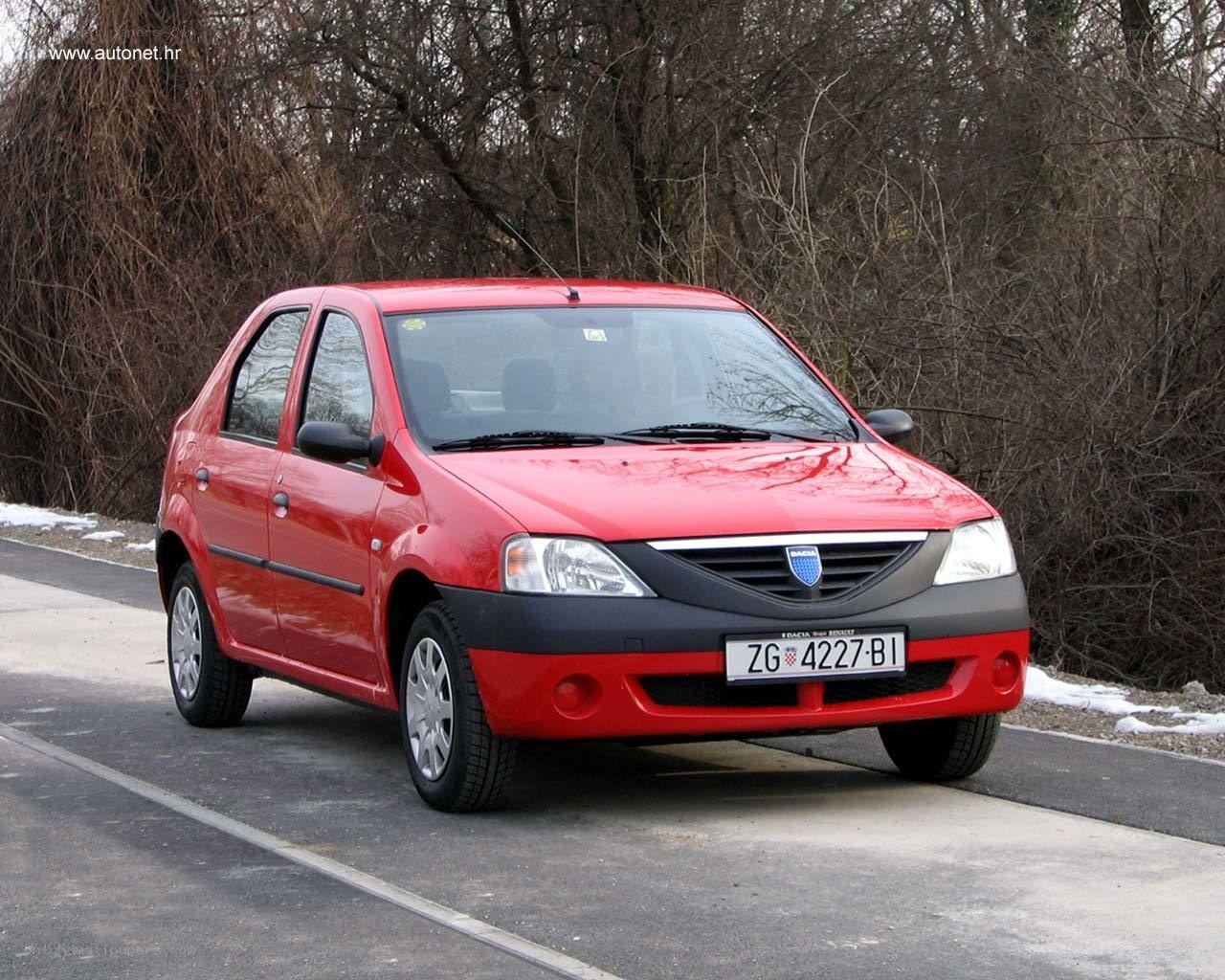 Red Dacia Logan car